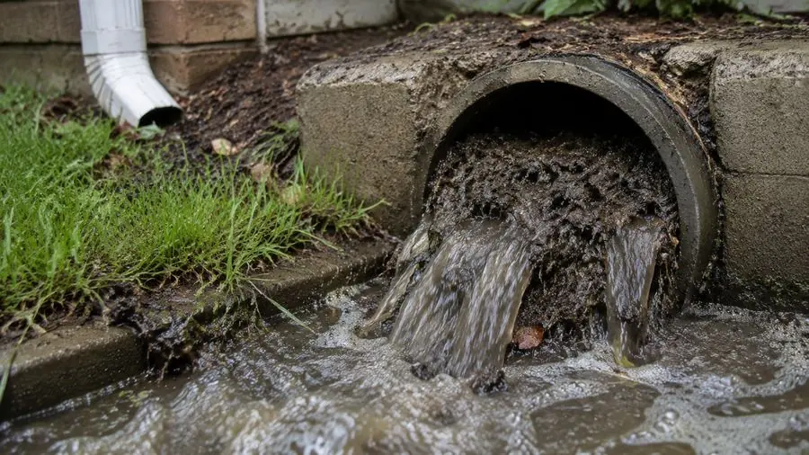 Wastewater overflowing from an outdoor sewer drain, Parkdale